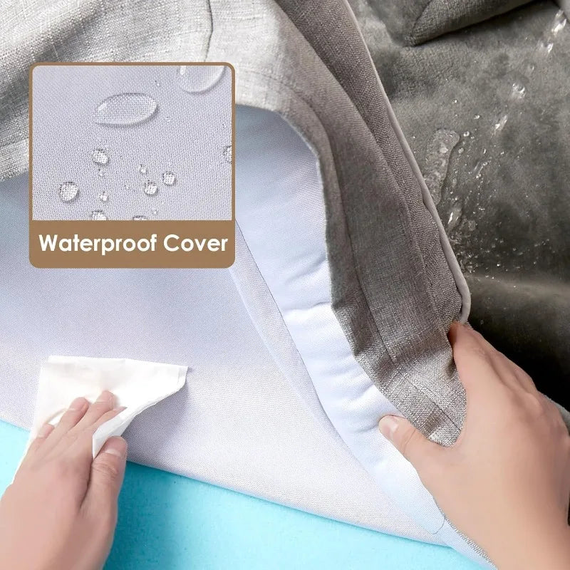 Orthopedic Dog Beds For Extra Large, Waterproof Memory Foam XXL Pet Bed With Sides, Non-Slip Bottom And Egg-Crate