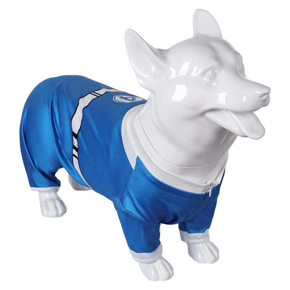 2025 Movie 4 Pieces Fantastic Cosplay Susan Storm Dog Blue Pet Clothing Costume Halloween Carnival Disguise Suit For Dog Pet