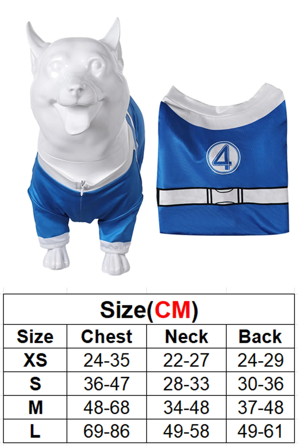 2025 Movie 4 Pieces Fantastic Cosplay Susan Storm Dog Blue Pet Clothing Costume Halloween Carnival Disguise Suit For Dog Pet