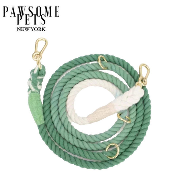 HANDS FREE DOG ROPE LEASH - OMBRE GREEN